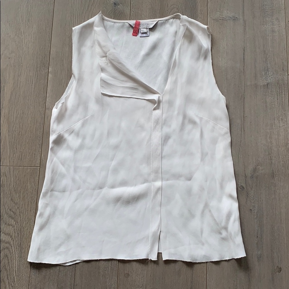 French Connection white drape blouse